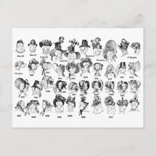 Postal La historia de las Gorras femeninas