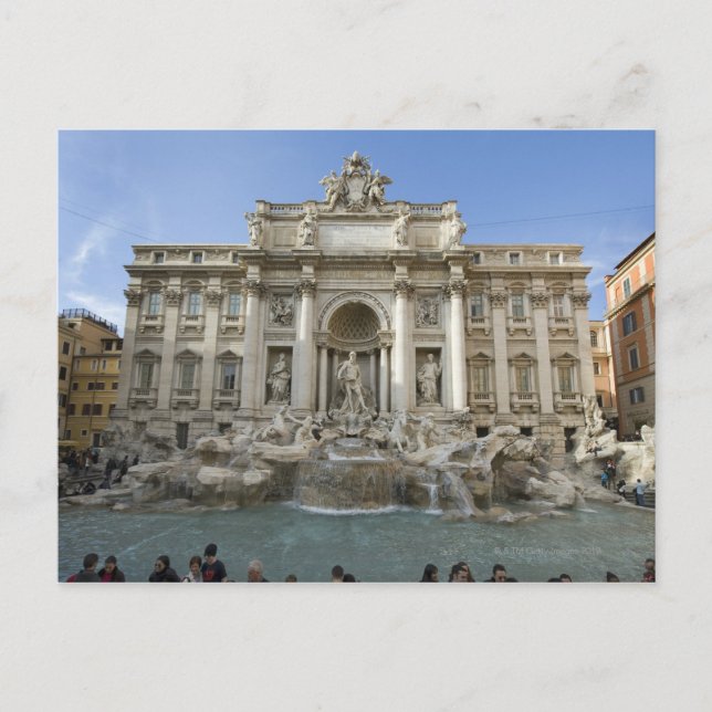 Postal La histórica Fontana di Trevi en Roma, Italia (Anverso)