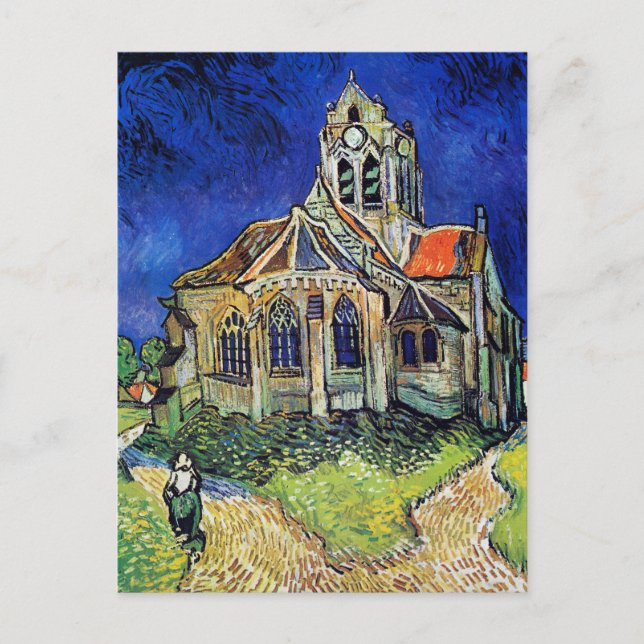 Postal La iglesia de Vincent van Gogh en Auvers (Anverso)