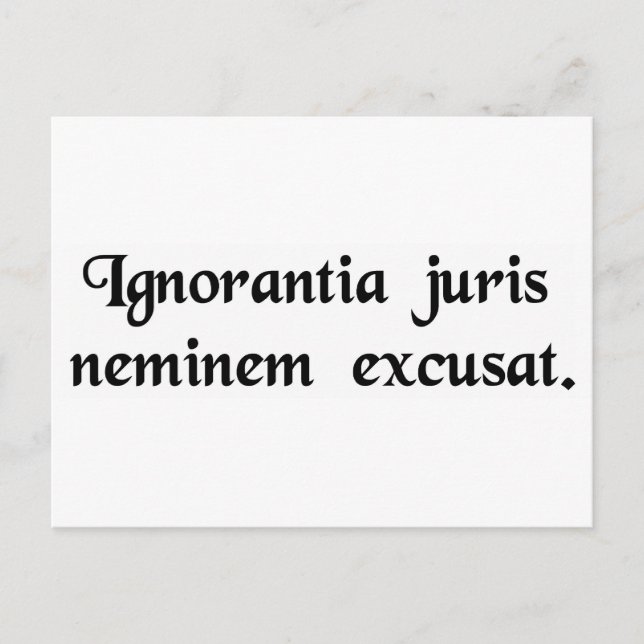 Postal La ignorancia de la ley no perdona a nadie. (Anverso)