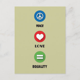 Postal La igualdad de amor del orgullo gay