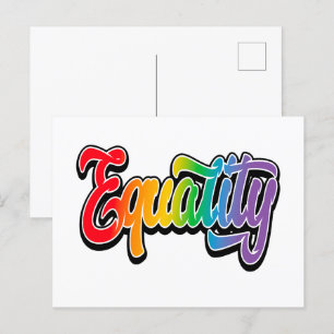 Postal La igualdad de la bandera arcoiris del Orgullo LGB