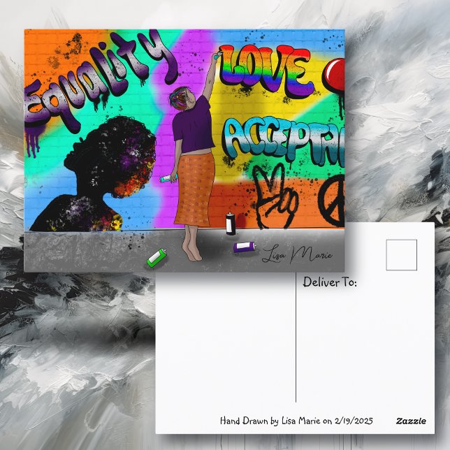 Postal La igualdad, el amor y la aceptación dibujan el ar (Subido por el creador)