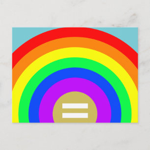 Postal La igualdad es el oro bajo el arcoiris