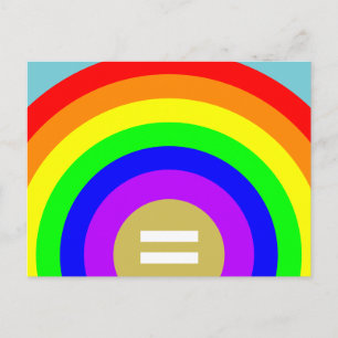 Postal La igualdad es el oro bajo la diversidad arcoiris