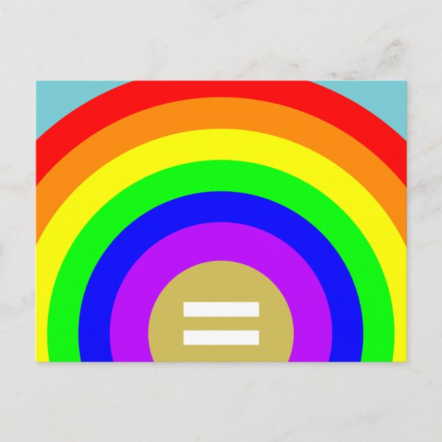 Postal La igualdad es el oro bajo la diversidad arcoiris (Anverso)