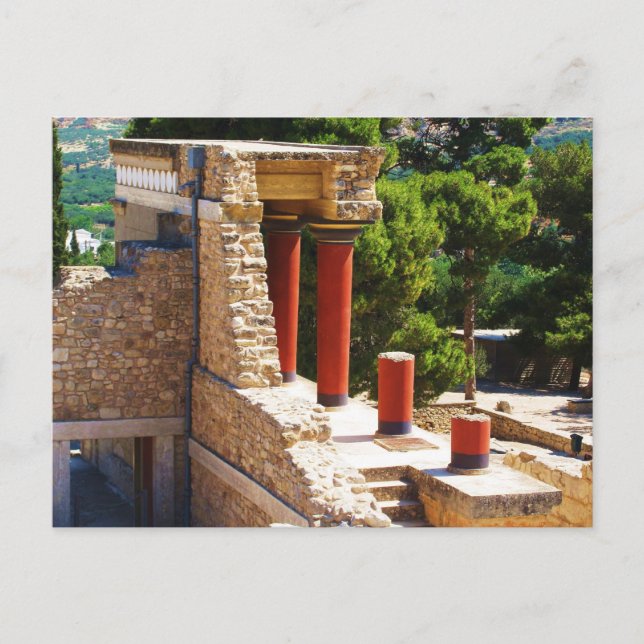 Postal La imagen del Palacio Minoano de Knossos (Anverso)