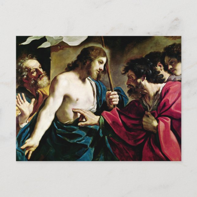 Postal La incredulidad de Santo Tomás (Anverso)