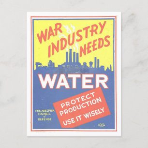 Postal "La industria de la guerra necesita agua" Poster d