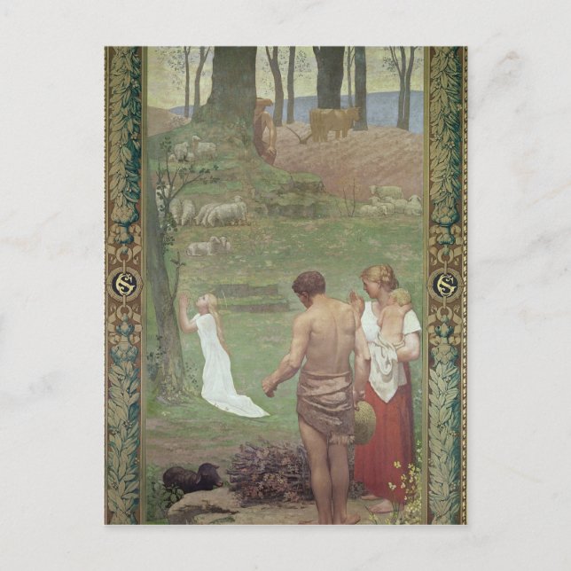 Postal La infancia de San Genevieve (Anverso)