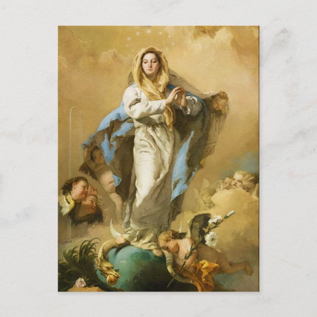 Postal La inmaculada concepción de Giovanni B. Tiepolo (Anverso)