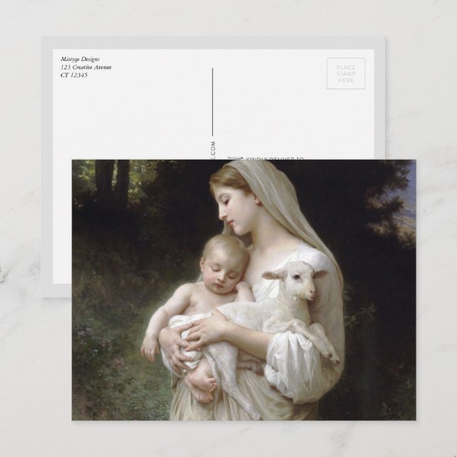 Postal La inocencia, William-Adolphe Bouguereau (Anverso / Reverso)