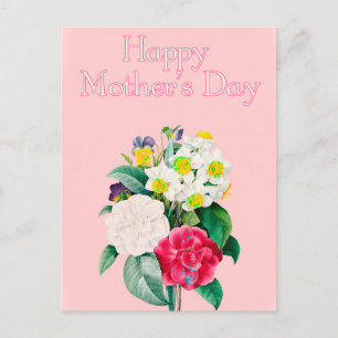 Postal La inventiva travesía floral rosa feliz día de la