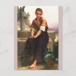 Postal La jarra rota de Bouguereau