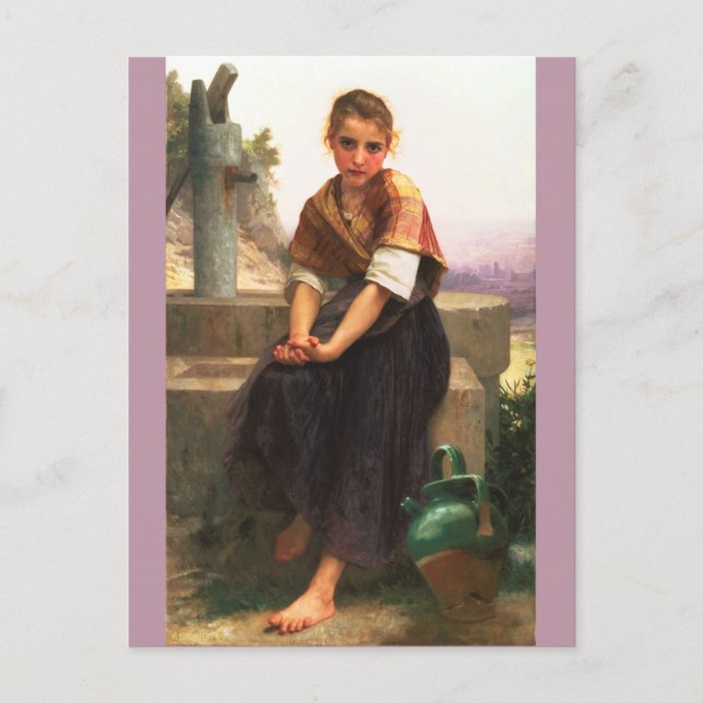 Postal La jarra rota de William-Adolphe Bouguereau (Anverso)