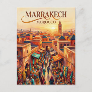 Postal La Jemaa el-Fnaa Marruecos