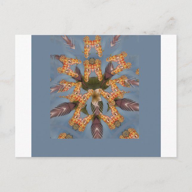 Postal La jirafa de Kaleidoscope Mandala: Resumen de arte (Anverso)