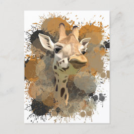 Postal La jirafa de la vida salvaje africana abstracta me