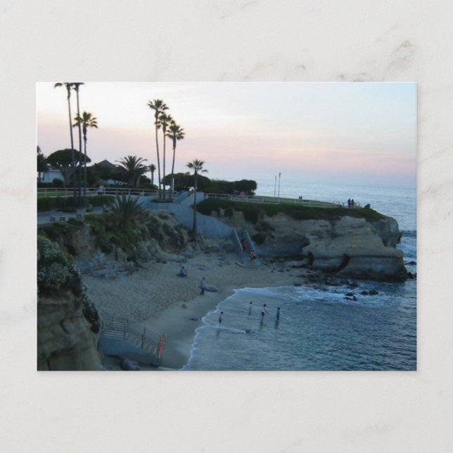 Postal La Jolla Beach Sunset Personalizado California Pos (Anverso)