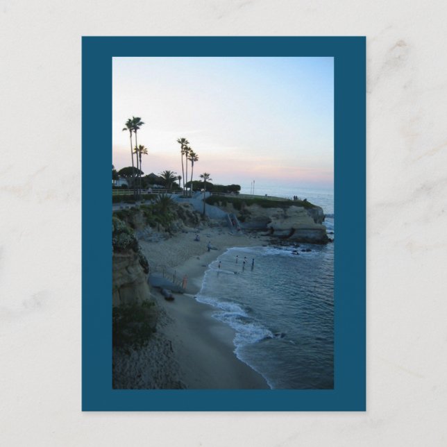 Postal La Jolla Beach Sunset Personalizado California Pos (Anverso)