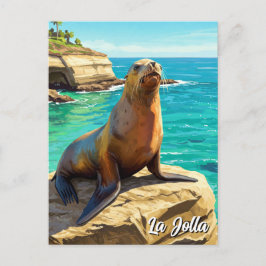 Postal La Jolla Sea Lion California Travel