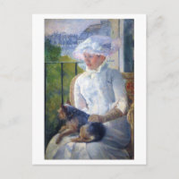 La joven Chica y su perro, Mary Cassatt