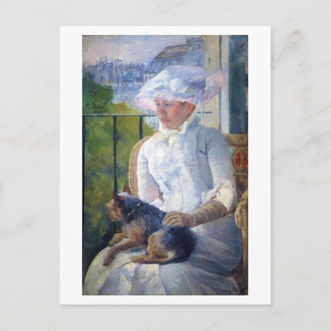 Postal La joven Chica y su perro, Mary Cassatt (Anverso)