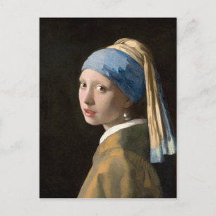 Postal La joven de la perla de Johannes Vermeer 