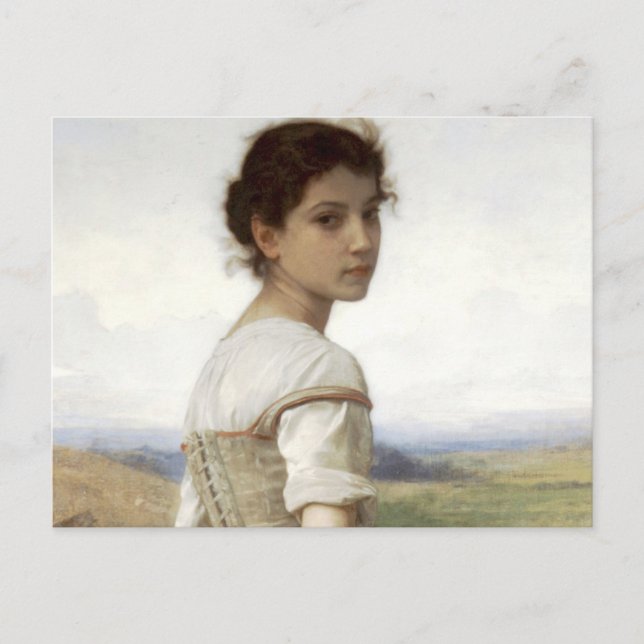 Postal La joven pastora, la joven Chica (Anverso)