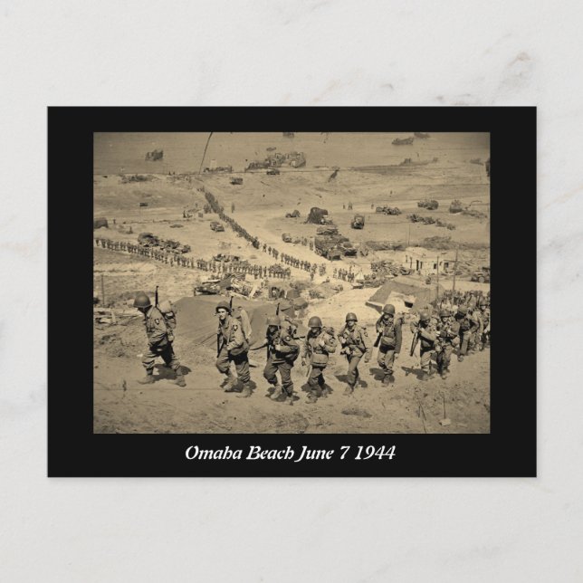 Postal La Larga Línea Desde La Playa De Omaha (Anverso)