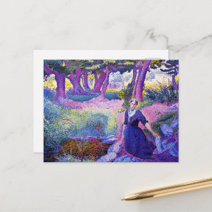 Postal La lavandera, pintura de arte fino,