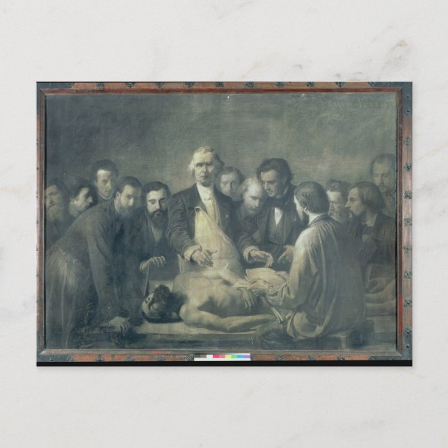 Postal La lección de anatomía del Médica Velpeau (Anverso)