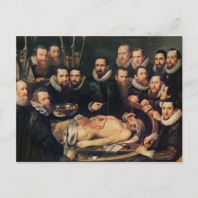 Postal La lección de anatomía del Médica Willem van der (Anverso)