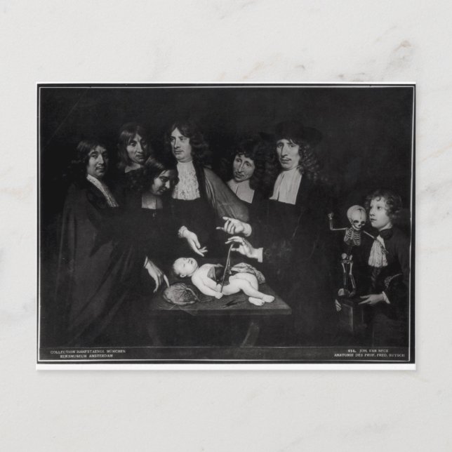 Postal La lección de anatomía del profesor Frederik (Anverso)