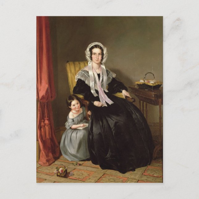 Postal La lección de lectura (Anverso)