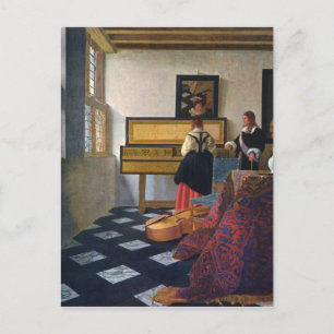 Postal La lección de música de Johannes Vermeer (circa166