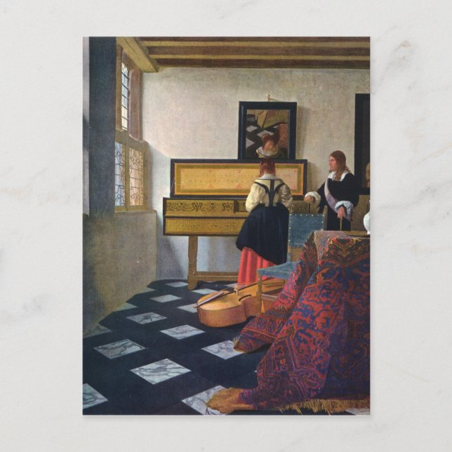 Postal La lección de música de Johannes Vermeer (circa166 (Anverso)