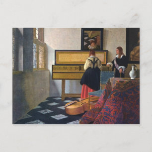 Postal La lección de música de Johannes Vermeer (circa166