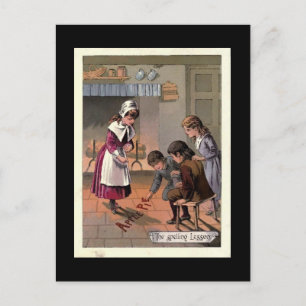 Postal La lección de ortografía: imagen vintage del libro