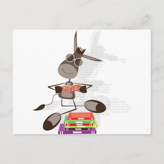 Postal La lectura del burro intelectual (Anverso)