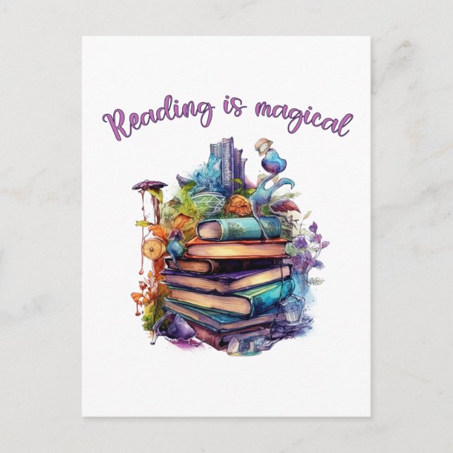 Postal La lectura es mágica (Anverso)