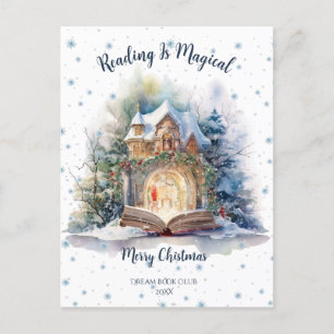 Postal La lectura es un copo de nieve mágico Diseño
