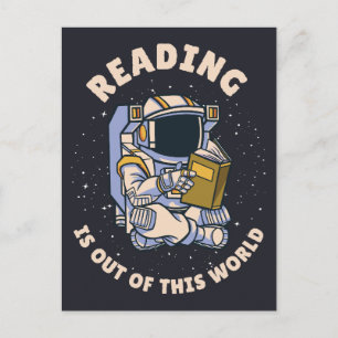 Postal La lectura está fuera de este mundo