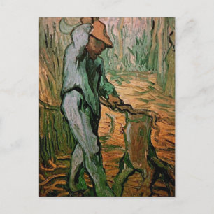 Postal La leñadora después del Millet por Vincent van Gog