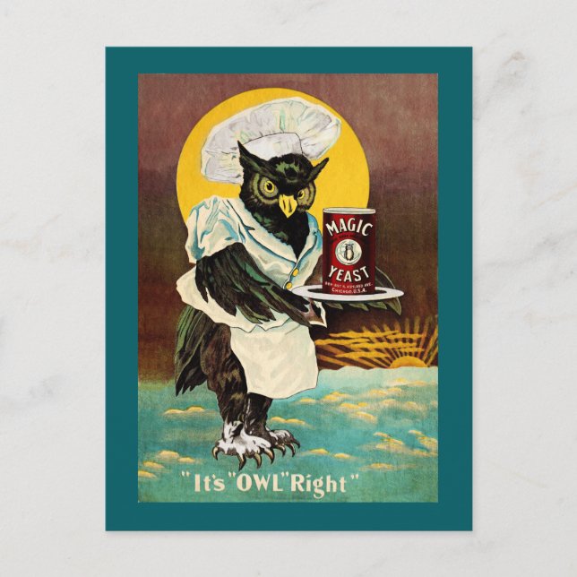 Postal La levadura mágica de búho (Anverso)