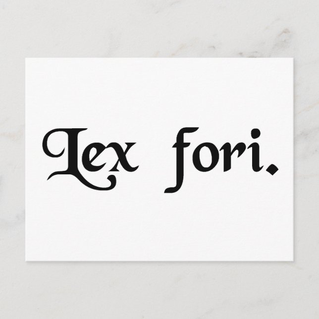 Postal La ley del foro. (Anverso)