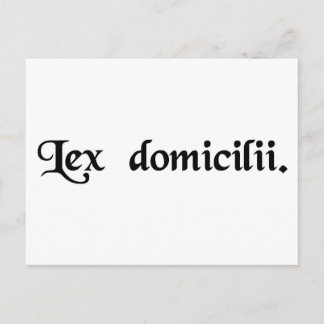 Postal La ley del país de origen de una persona.