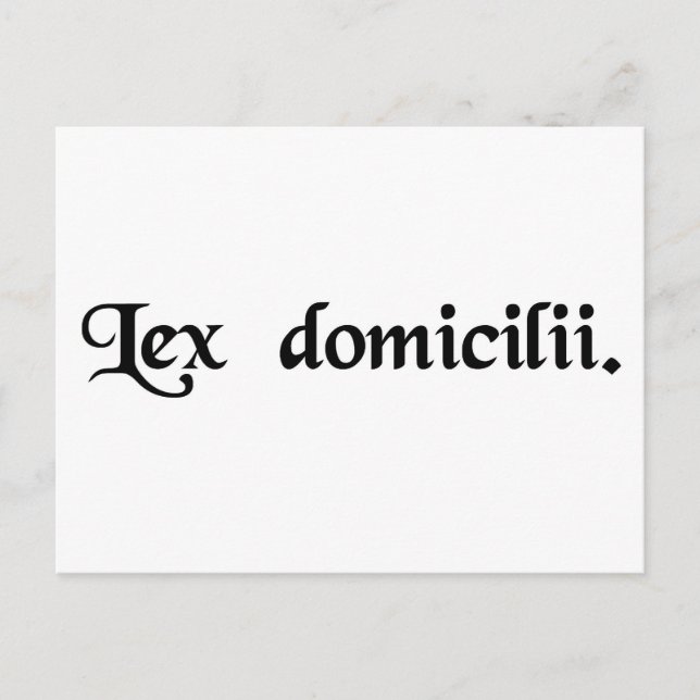 Postal La ley del país de origen de una persona. (Anverso)