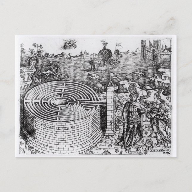 Postal La leyenda de Teseo (Anverso)