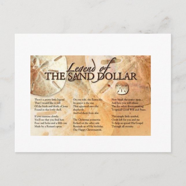 Postal La leyenda del dólar de arena (Anverso)